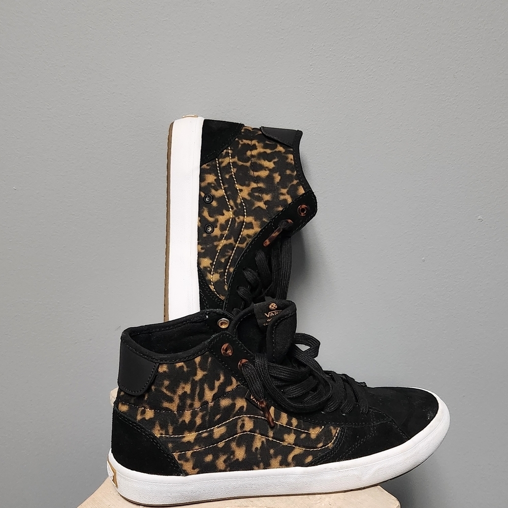 Vans Women's High-Top Sneakers - Black and Brown Leopard Print - Picture 5 of 6